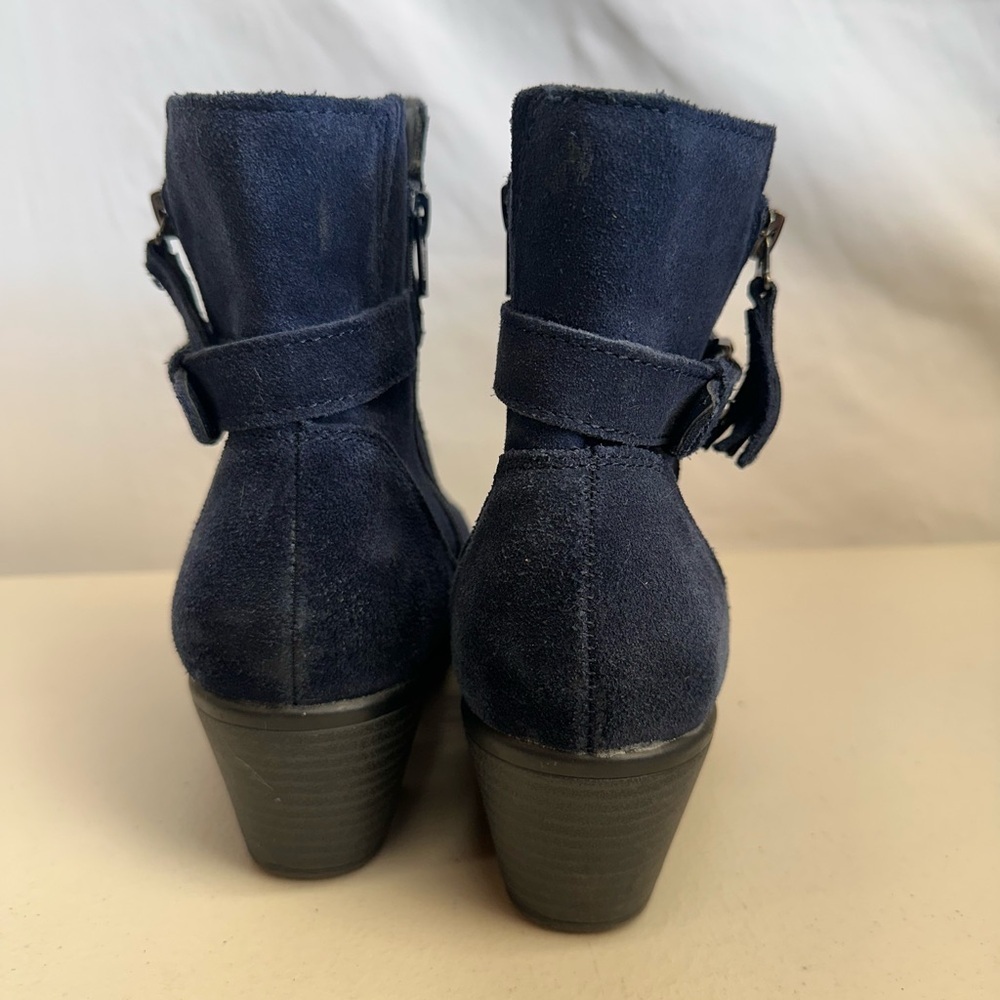 Earth Origins Navy Leather Suede Ankle Boots Blue | Size 9.5M - Picture 5 of 7